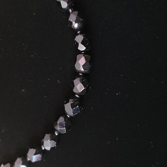 BLACK Glass Bead Necklace - Picture 2 of 4